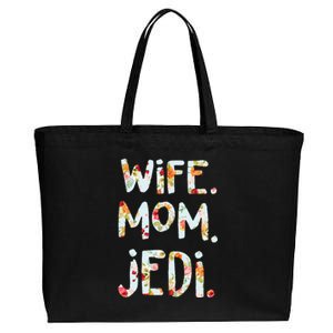 Mothers Day Flower Floral Wife Mom Jedi Cotton Canvas Jumbo Tote