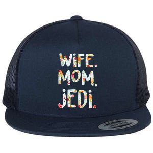 Mothers Day Flower Floral Wife Mom Jedi Flat Bill Trucker Hat