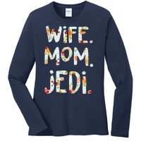 Mothers Day Flower Floral Wife Mom Jedi Ladies Long Sleeve Shirt