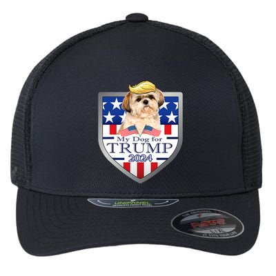 My Dog For Trump 2024 Shih Tzu Flexfit Unipanel Trucker Cap