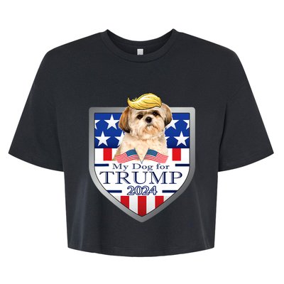 My Dog For Trump 2024 Shih Tzu Bella+Canvas Jersey Crop Tee