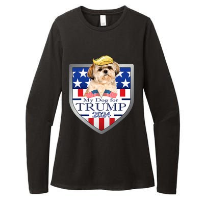 My Dog For Trump 2024 Shih Tzu Womens CVC Long Sleeve Shirt