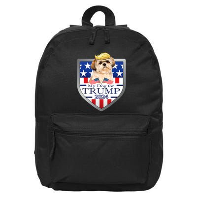 My Dog For Trump 2024 Shih Tzu 16 in Basic Backpack