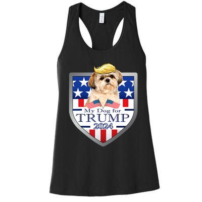 My Dog For Trump 2024 Shih Tzu Women's Racerback Tank