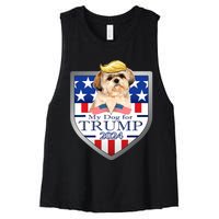 My Dog For Trump 2024 Shih Tzu Women's Racerback Cropped Tank