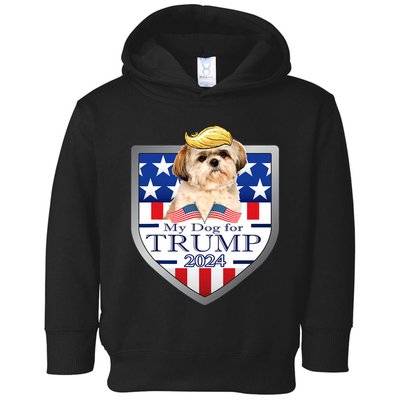 My Dog For Trump 2024 Shih Tzu Toddler Hoodie