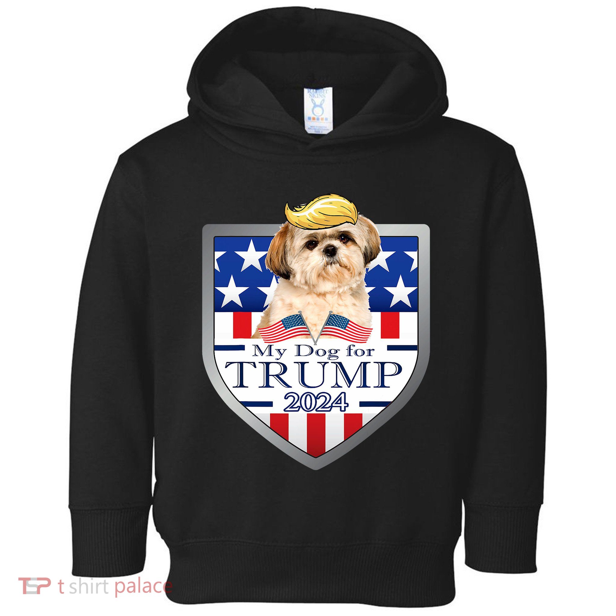 My Dog For Trump 2024 Shih Tzu Toddler Hoodie