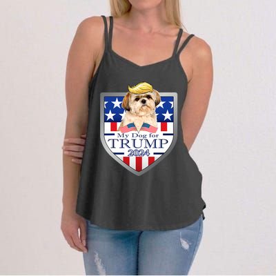 My Dog For Trump 2024 Shih Tzu Women's Strappy Tank