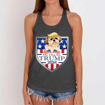 My Dog For Trump 2024 Shih Tzu Women's Knotted Racerback Tank