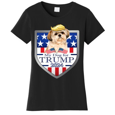 My Dog For Trump 2024 Shih Tzu Women's T-Shirt