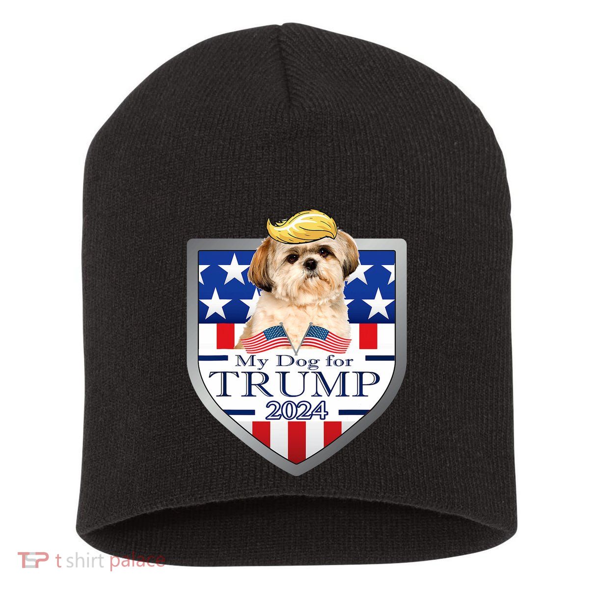 My Dog For Trump 2024 Shih Tzu Short Acrylic Beanie