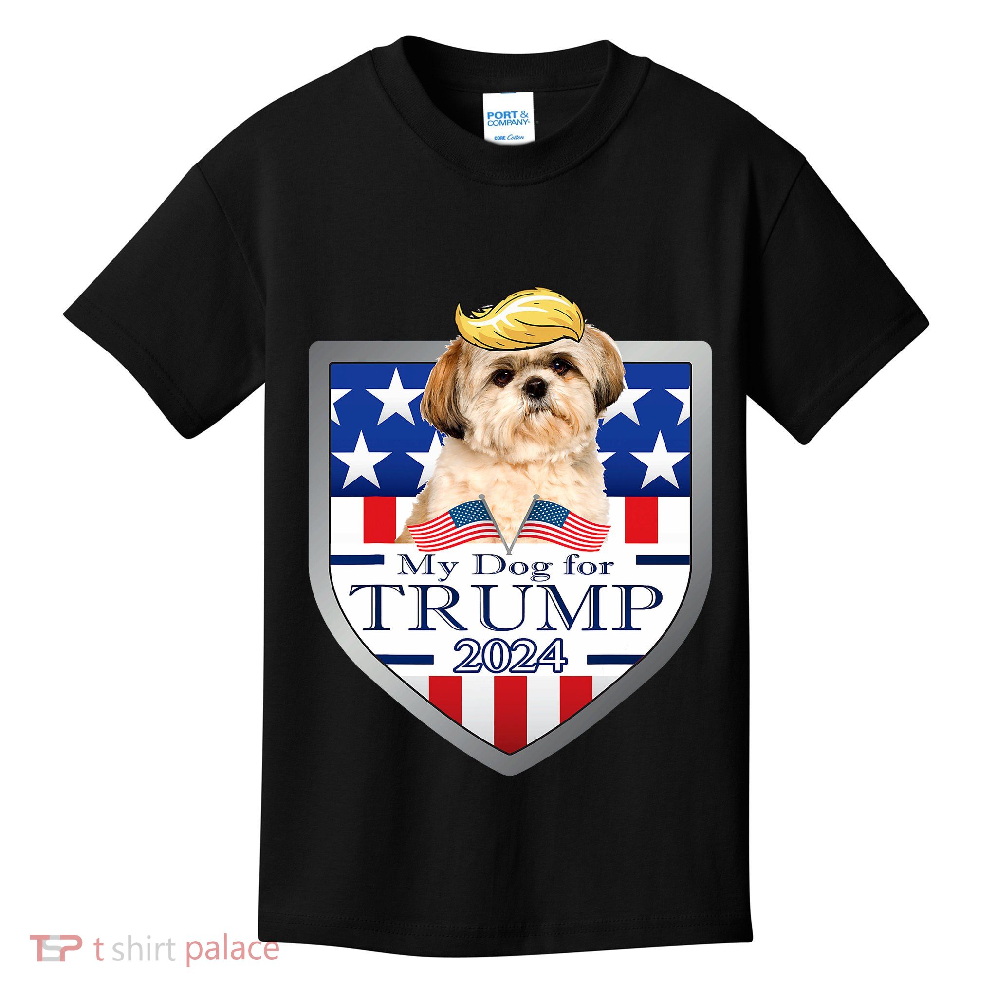 My Dog For Trump 2024 Shih Tzu Kids T-Shirt