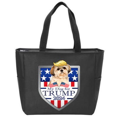 My Dog For Trump 2024 Shih Tzu Zip Tote Bag
