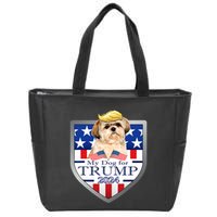 My Dog For Trump 2024 Shih Tzu Zip Tote Bag