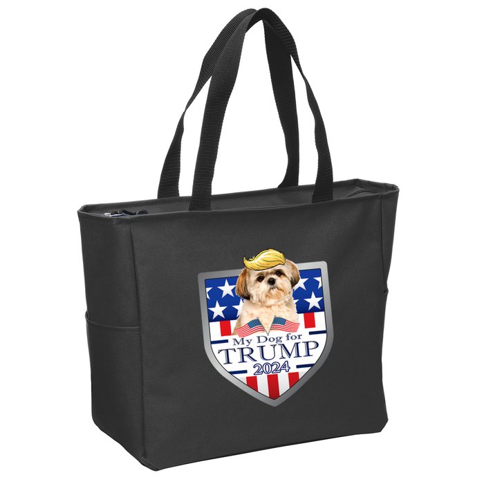 My Dog For Trump 2024 Shih Tzu Zip Tote Bag