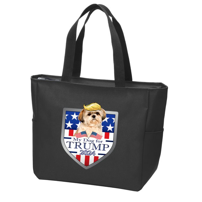 My Dog For Trump 2024 Shih Tzu Zip Tote Bag