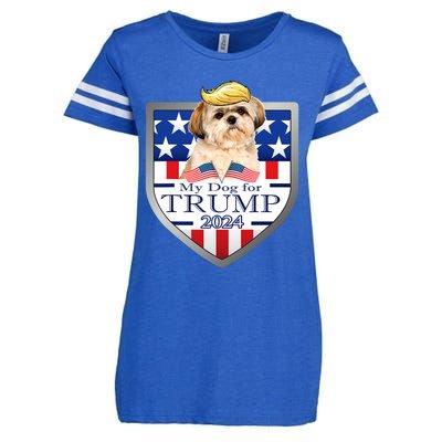 My Dog For Trump 2024 Shih Tzu Enza Ladies Jersey Football T-Shirt