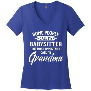 Mothers Day Funny Gift Sitter Grandma Meaningful Gift Women's V-Neck T-Shirt