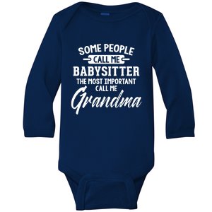 Mothers Day Funny Gift Sitter Grandma Meaningful Gift Baby Long Sleeve Bodysuit