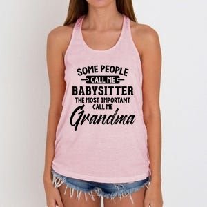 Mothers Day Funny Gift Sitter Grandma Meaningful Gift Women's Knotted Racerback Tank