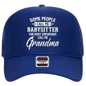 Mothers Day Funny Gift Sitter Grandma Meaningful Gift High Crown Mesh Back Trucker Hat