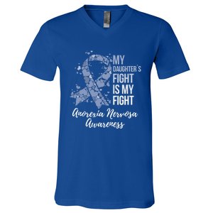 My Daughter’s Fight Is My Fight Anorexia Nervosa Awareness Gift V-Neck T-Shirt