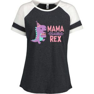 Mama Dinosaur Family Matching Birthday Party Daughtrer Enza Ladies Jersey Colorblock Tee