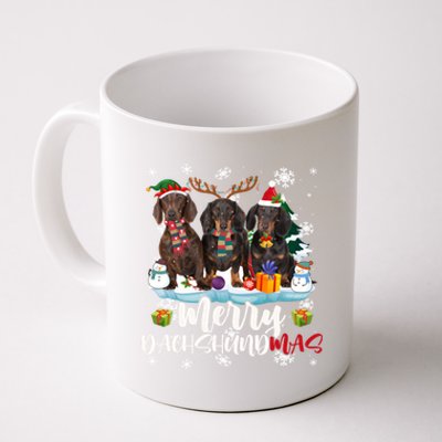 Merry Dachshundmas Funny Santa Reindeer Dachshund Lover Xmas Coffee Mug