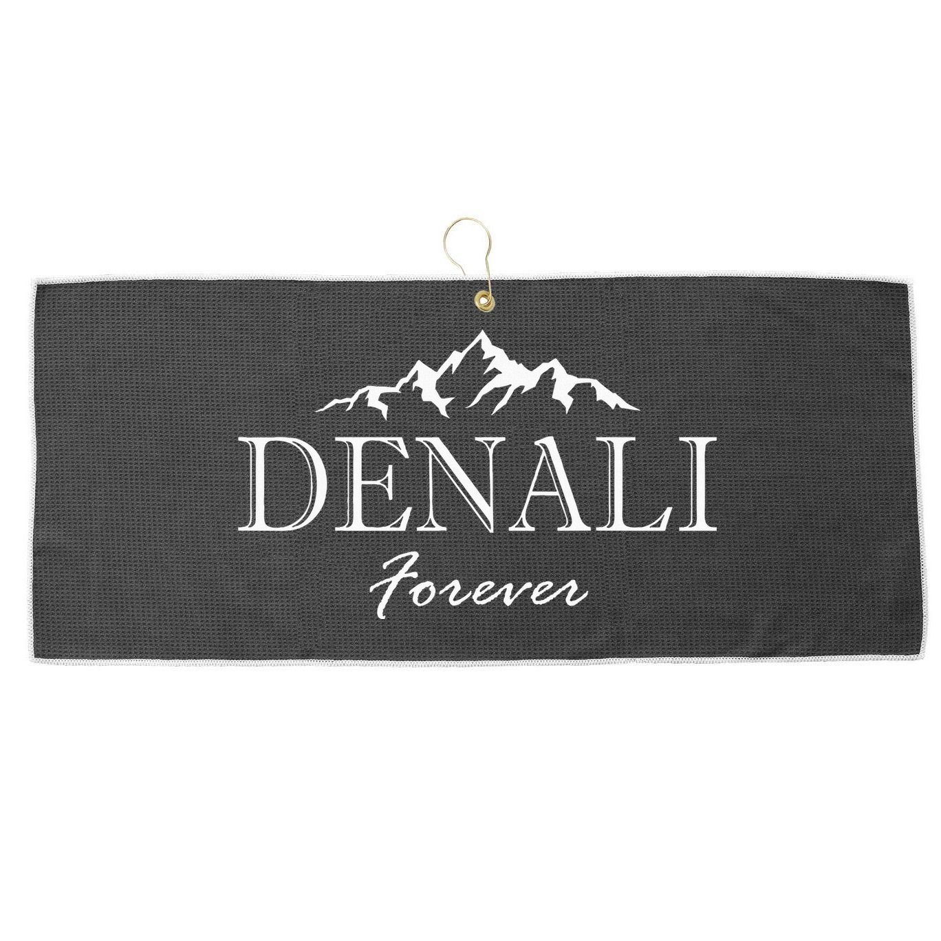 Mount Denali Forever National Park Alaska  Large Microfiber Waffle Golf Towel