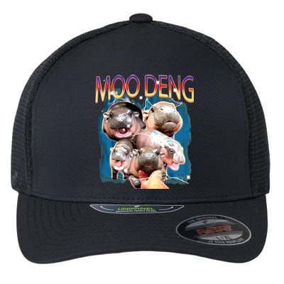 Moo Deng Funny Moodeng Baby Pygmy Hippo Cute Zoo Bootleg Flexfit Unipanel Trucker Cap