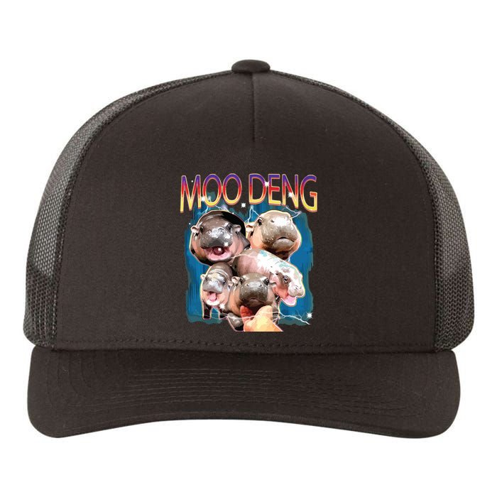 Moo Deng Funny Moodeng Baby Pygmy Hippo Cute Zoo Bootleg Yupoong Adult 5-Panel Trucker Hat