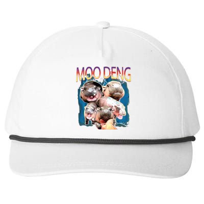 Moo Deng Funny Moodeng Baby Pygmy Hippo Cute Zoo Bootleg Snapback Five-Panel Rope Hat