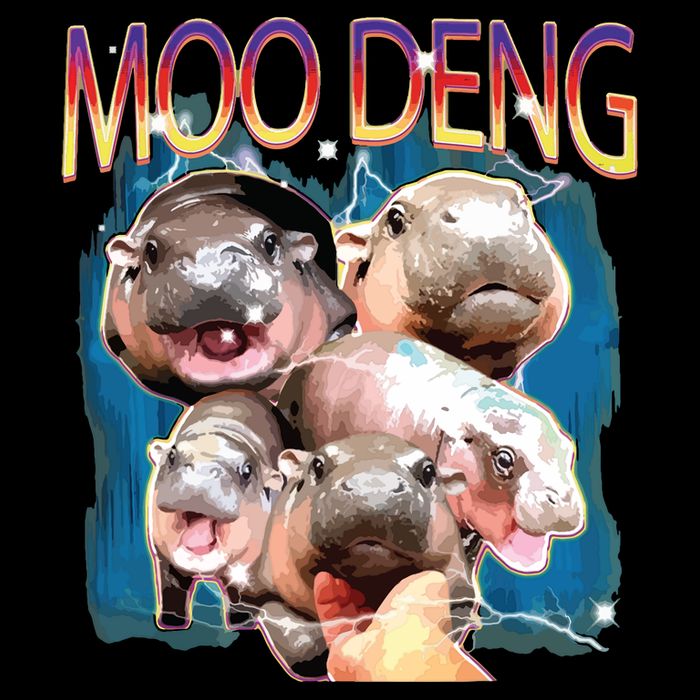 Moo Deng Funny Moodeng Baby Pygmy Hippo Cute Zoo Bootleg Flat Bill Trucker Hat