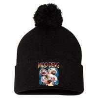 Moo Deng Funny Moodeng Baby Pygmy Hippo Cute Zoo Bootleg Pom Pom 12in Knit Beanie