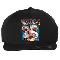 Moo Deng Funny Moodeng Baby Pygmy Hippo Cute Zoo Bootleg Wool Snapback Cap