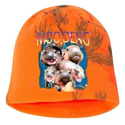 Moo Deng Funny Moodeng Baby Pygmy Hippo Cute Zoo Bootleg Kati - Camo Knit Beanie