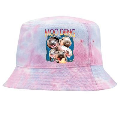 Moo Deng Funny Moodeng Baby Pygmy Hippo Cute Zoo Bootleg Tie-Dyed Bucket Hat