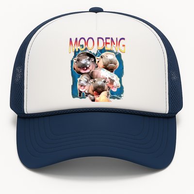 Moo Deng Funny Moodeng Baby Pygmy Hippo Cute Zoo Bootleg Trucker Hat