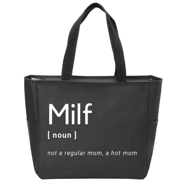 Milf Definition Fit Hot Mom Milf For Mother's Day Funny Zip Tote Bag