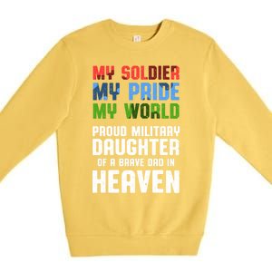 Military Daughter Freedom Memorial Day Gift Premium Crewneck Sweatshirt