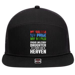 Military Daughter Freedom Memorial Day Gift 7 Panel Mesh Trucker Snapback Hat