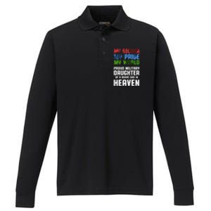 Military Daughter Freedom Memorial Day Gift Performance Long Sleeve Polo