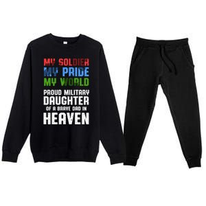 Military Daughter Freedom Memorial Day Gift Premium Crewneck Sweatsuit Set