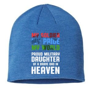 Military Daughter Freedom Memorial Day Gift Sustainable Beanie