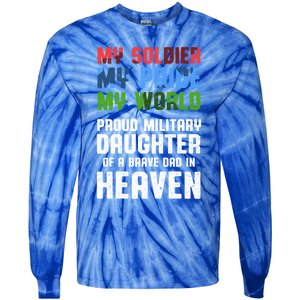 Military Daughter Freedom Memorial Day Gift Tie-Dye Long Sleeve Shirt