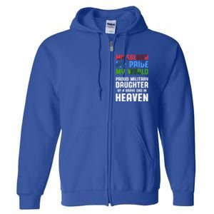 Military Daughter Freedom Memorial Day Gift Full Zip Hoodie