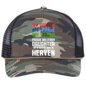 Military Daughter Freedom Memorial Day Gift Retro Rope Trucker Hat Cap