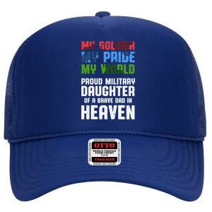 Military Daughter Freedom Memorial Day Gift High Crown Mesh Back Trucker Hat