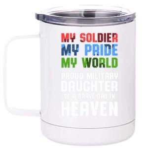 Military Daughter Freedom Memorial Day Gift 12 oz Stainless Steel Tumbler Cup