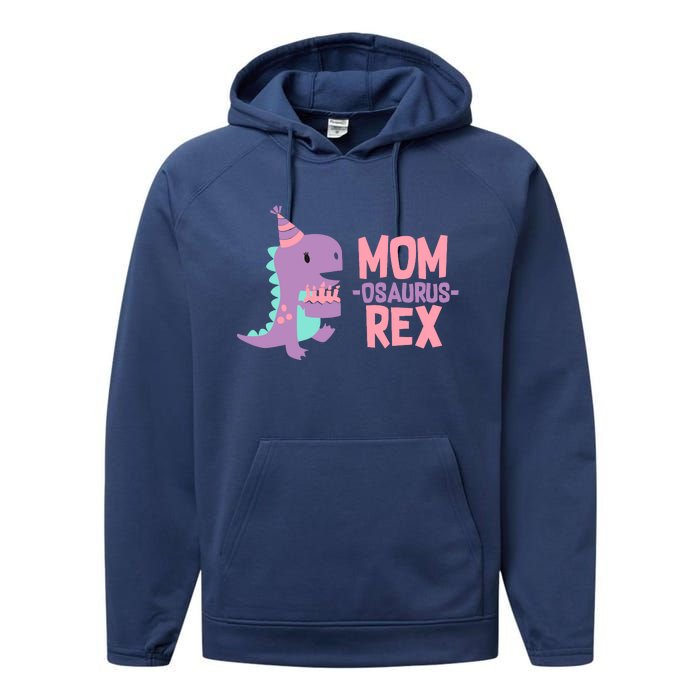 Mom Dinosaur Family Matching Birthday Girl Party Daughtrer Performance Fleece Hoodie